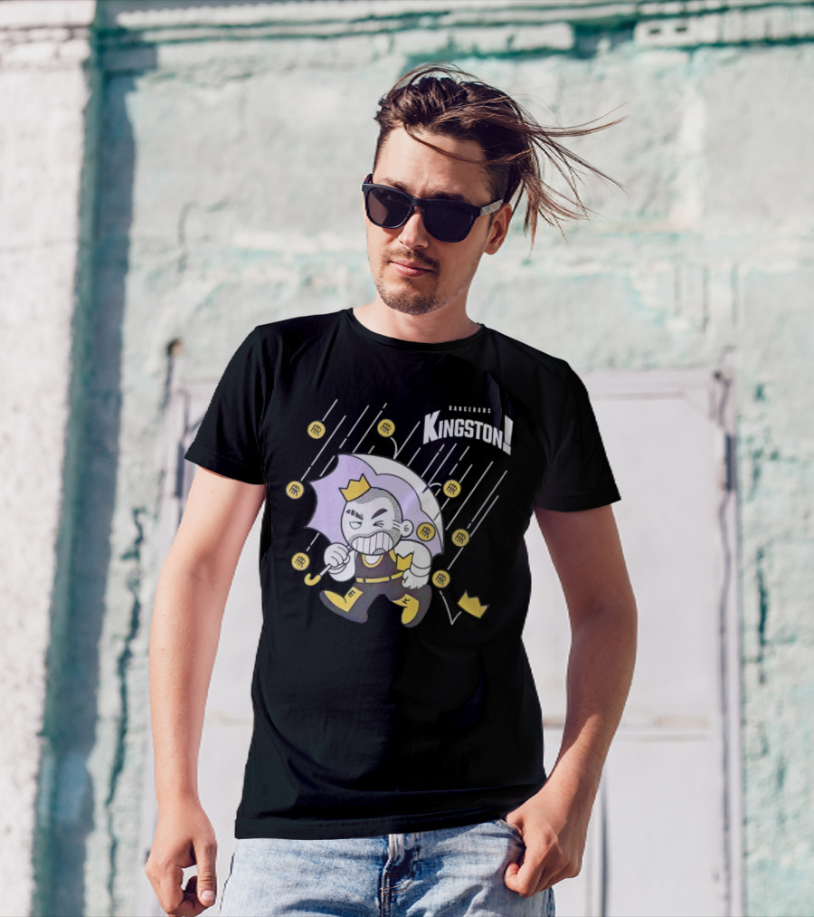Dangerous Kingston Graphic With Umbrella And Crown Motif T-Shirt