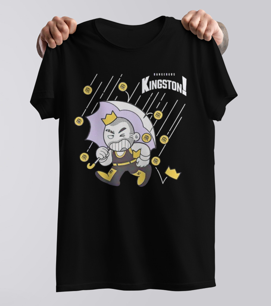 Dangerous Kingston Graphic With Umbrella And Crown Motif T-Shirt