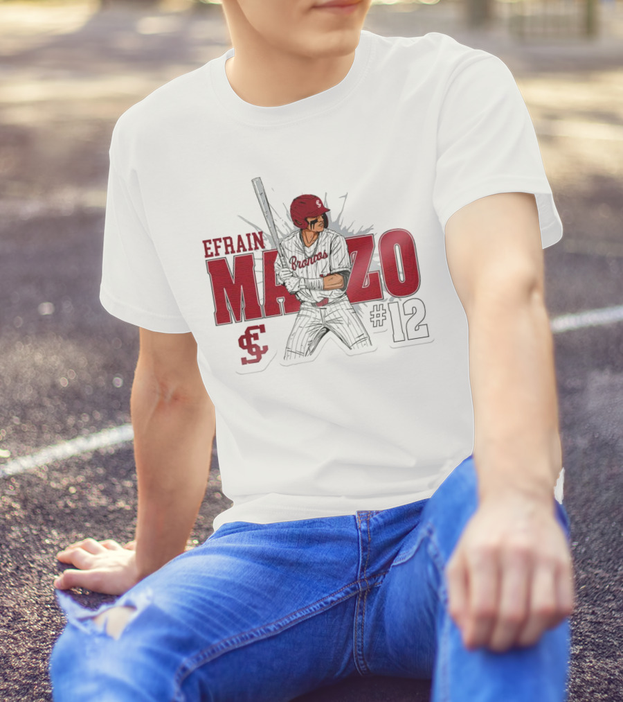 Efrain Manzo SCU Broncos Baseball #12 T-Shirt