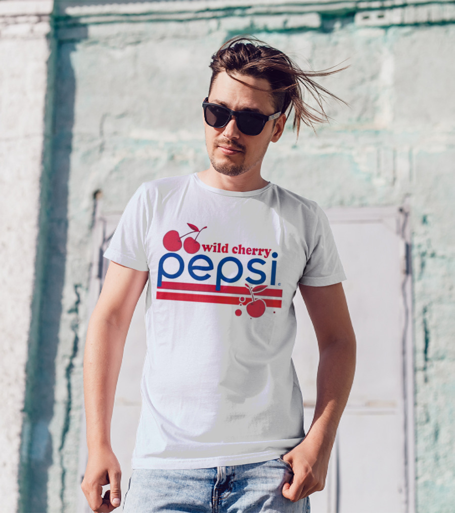 Pepsi Wild Cherry Retro Logo With Cherries T-Shirt