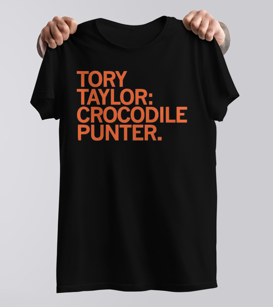 Tory Taylor Crocodile Punter Football Sports Fan Black T-Shirt