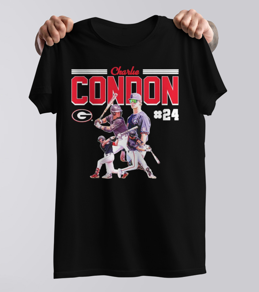 Charlie Condon Georgia Bulldogs NCAA Baseball Player #24 Collage T-Shirt