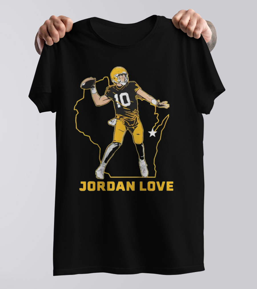 Jordan Love Wisconsin Star Quarterback Green Bay Packers T-Shirt