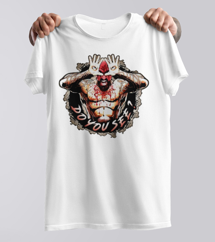 Franky The Mobster FTM Do You See Tattooed Figure With Hands Forming Eye Mask T-Shirt