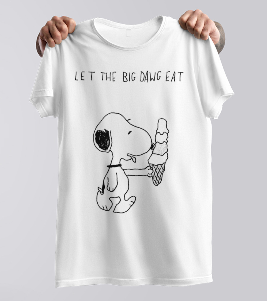 Snoopy Let The Big Dawg Eat Ice Cream Cone T-Shirt