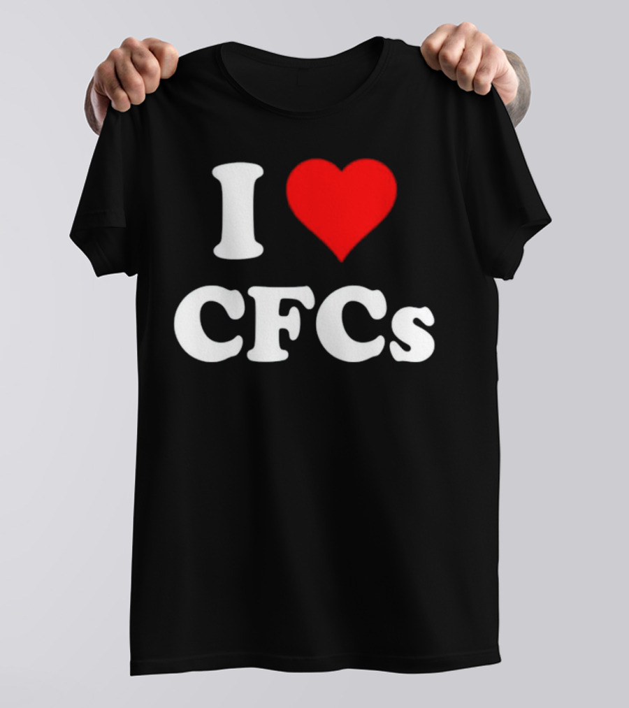 I Heart CFCs Retro-Style Bold Text And Red Heart T-Shirt