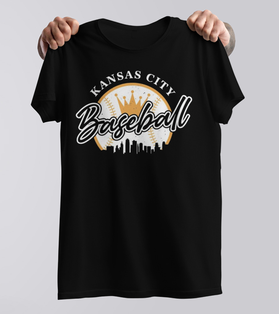 Kansas City Baseball Crown Skyline T-Shirt