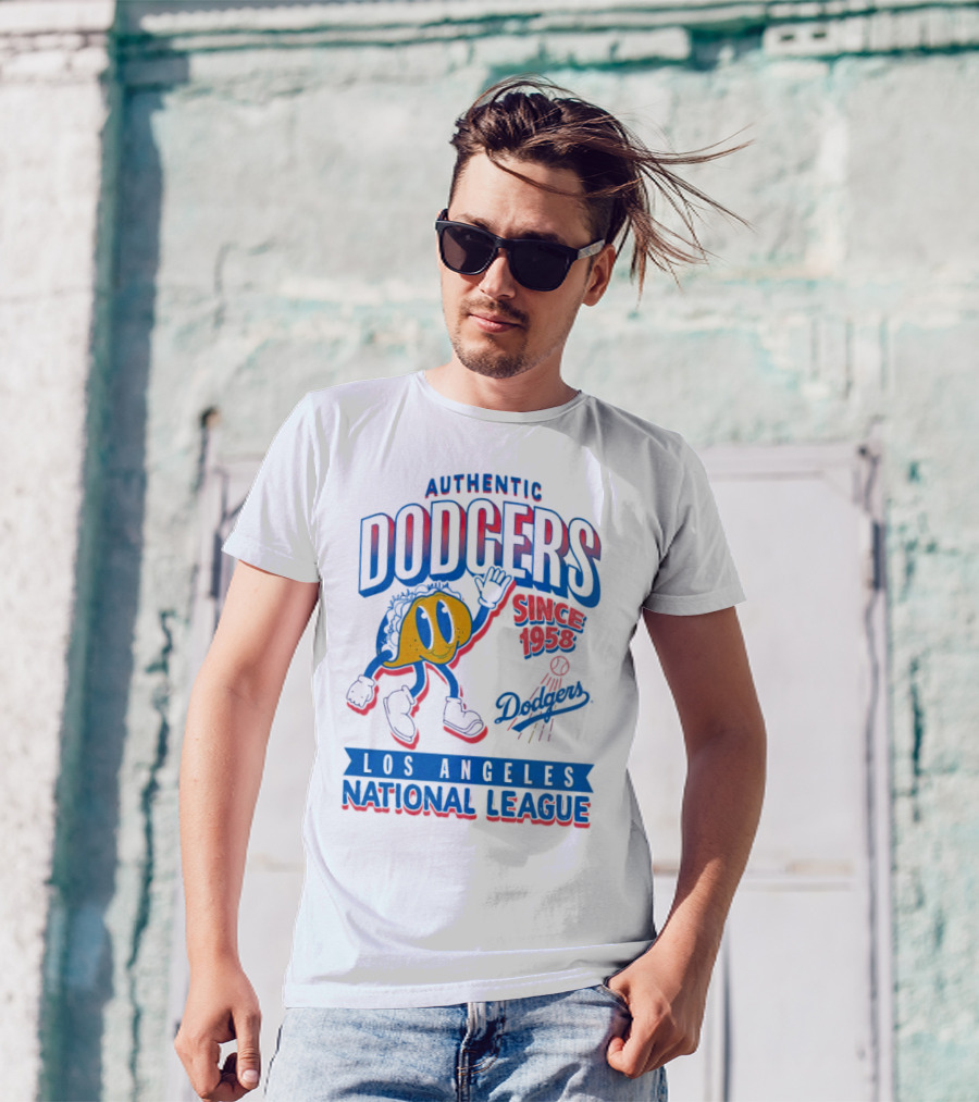 Authentic Dodgers Los Angeles Since 1958 National League Dodgers T-Shirt