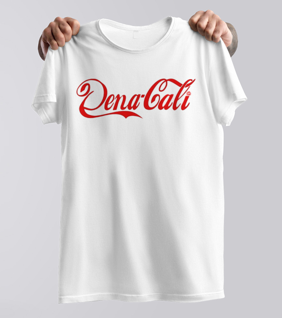 Dena Cali Script Style Text - Red T-Shirt