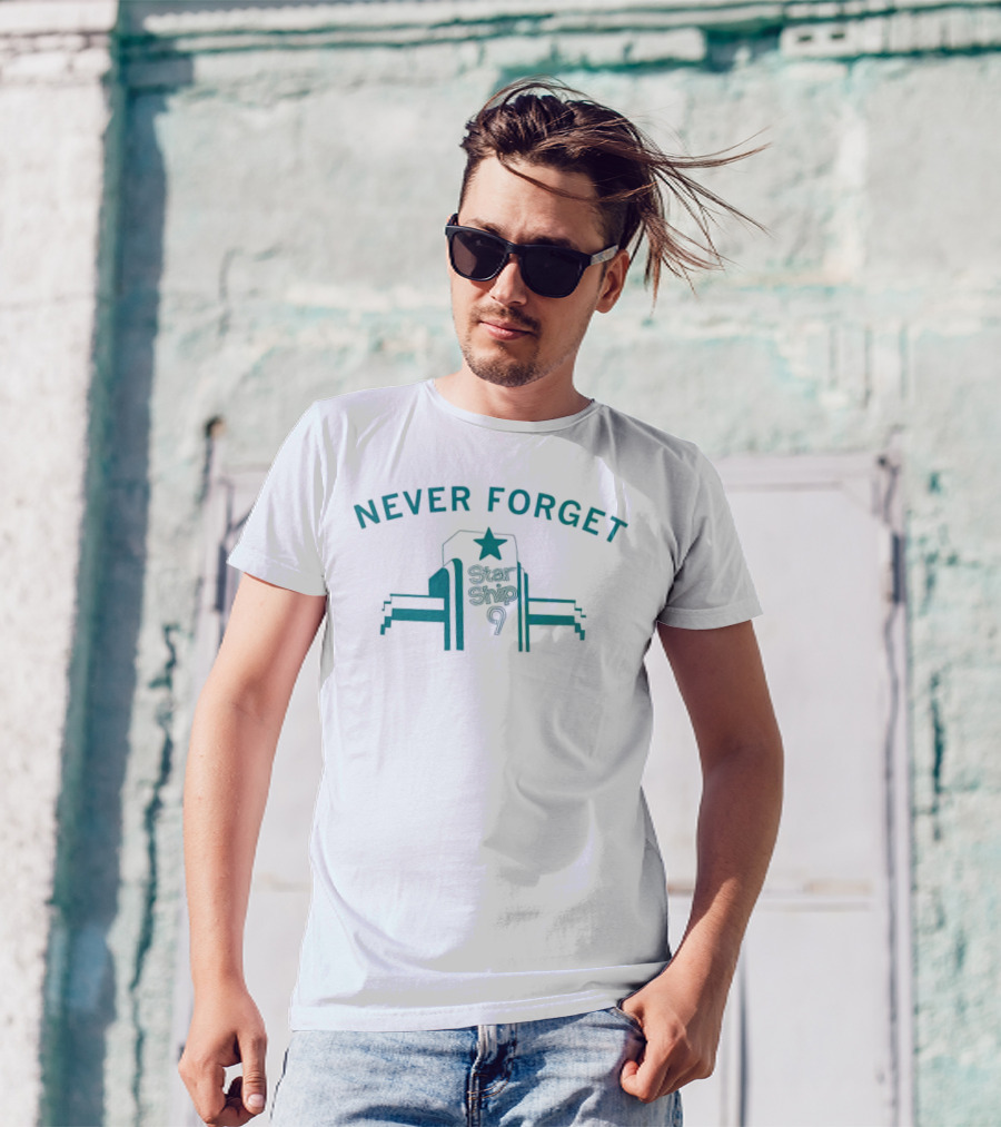 Never Forget Star Ship 9 Tribute Symbol With Star And Structure T-Shirt
