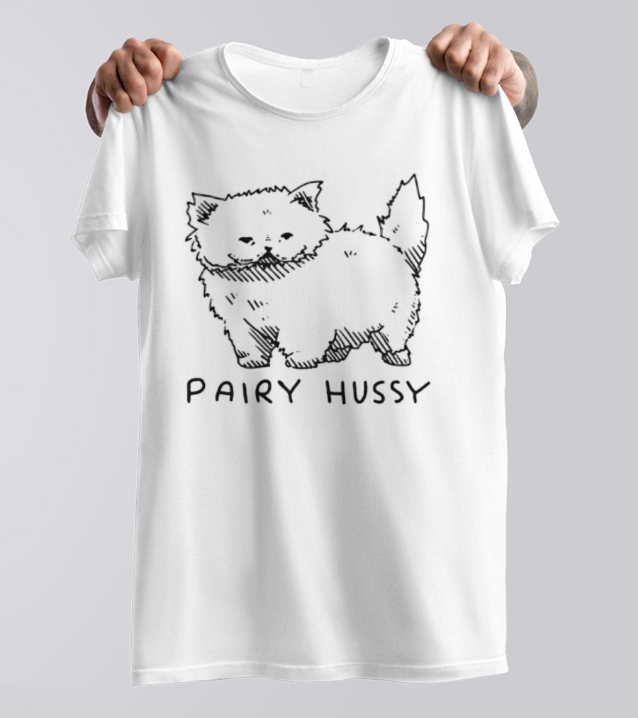 Pairy Hussy Cat Sketch T-Shirt