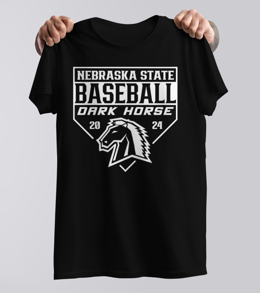 Nebraska State Baseball Dark Horse T-Shirt