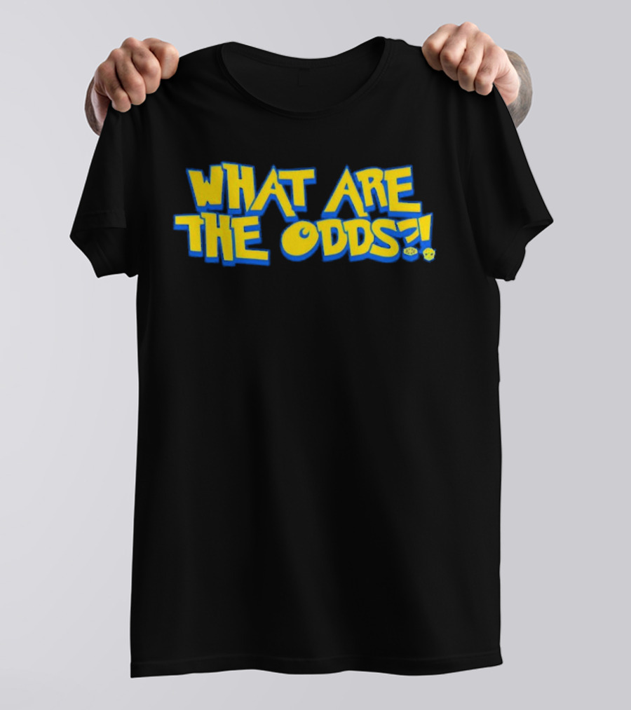 What Are The Odds Dice Playful Yellow Blue Typography T-Shirt