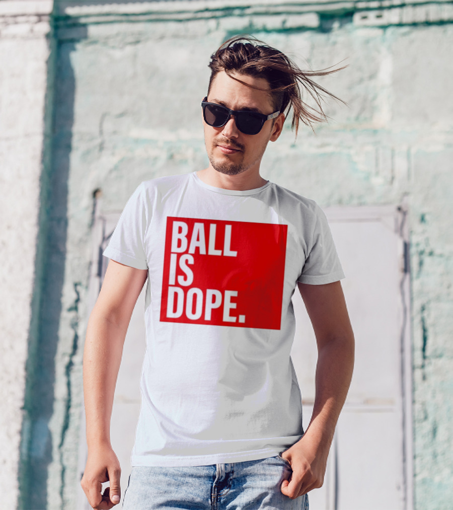 Arielle Ari Chambers Ball Is Dope Text Red And Black T-Shirt