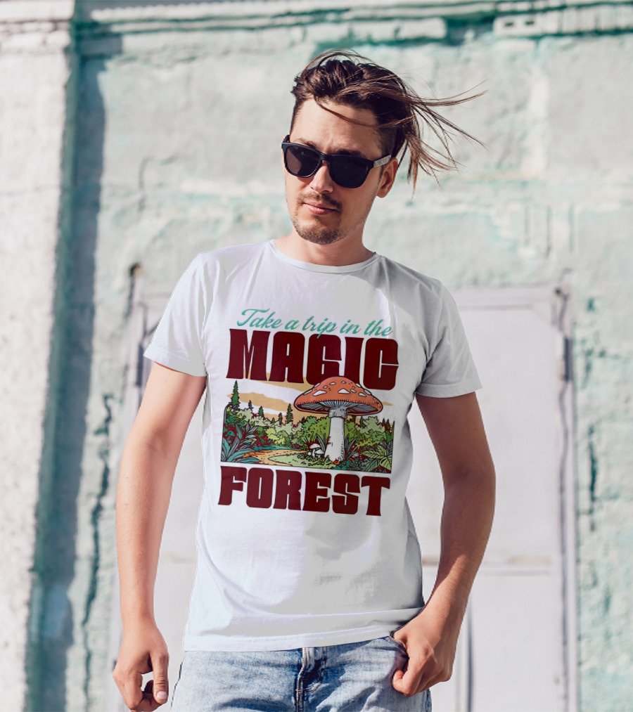 Take A Trip In The Magic Forest With Enchanted Mushroom Pathway T-Shirt