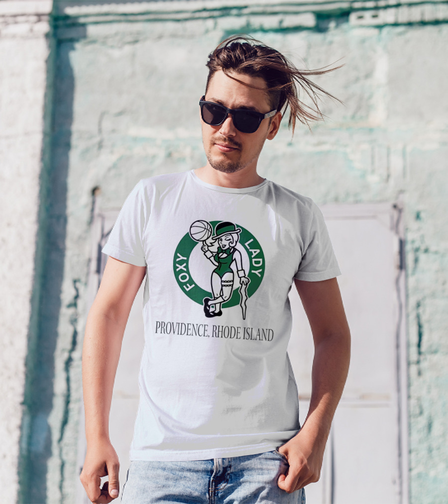 Boston Celtics Logo Parody Foxy Lady Providence Rhode Island T-Shirt