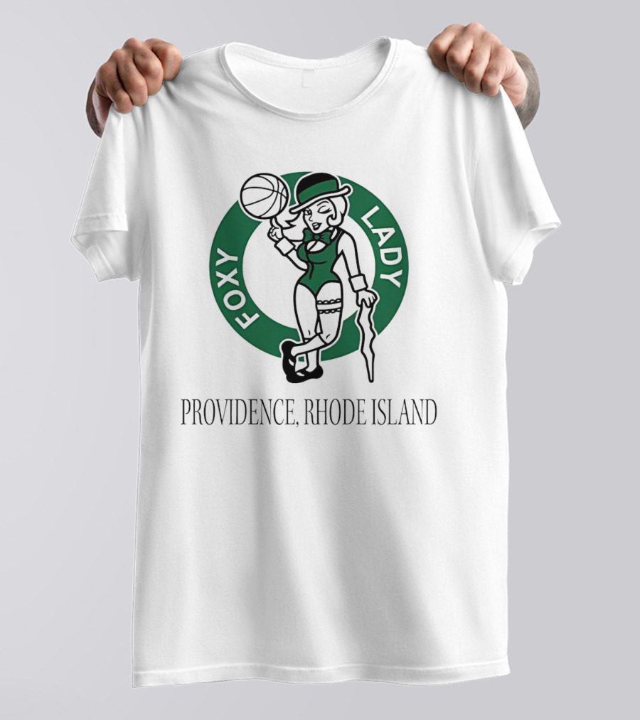 Boston Celtics Logo Parody Foxy Lady Providence Rhode Island T-Shirt