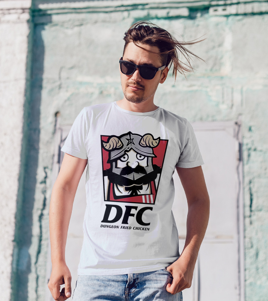 DFC Dungeon Fried Chicken Knight Helmet T-Shirt