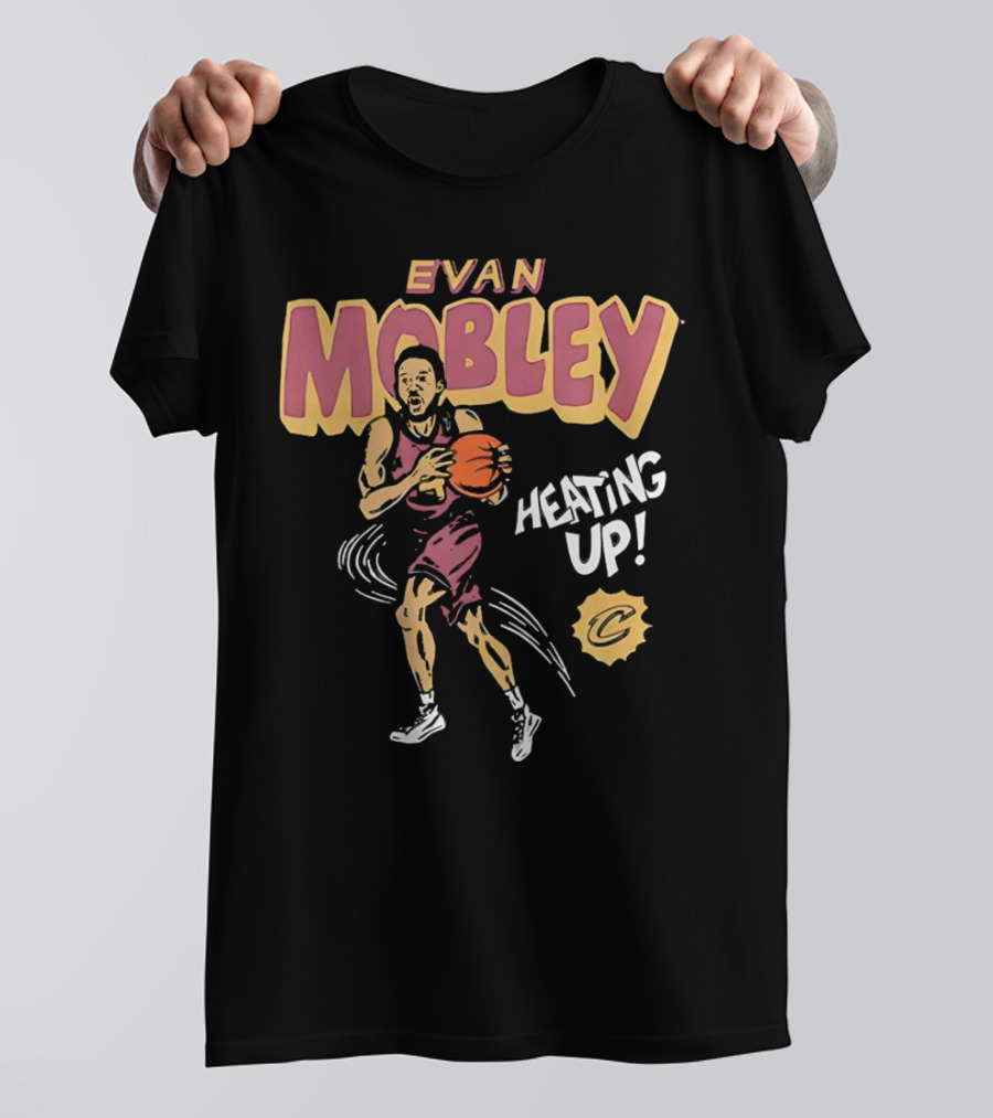 Evan Mobley Heating Up Cleveland Cavaliers Cartoon Basketball Player T-Shirt