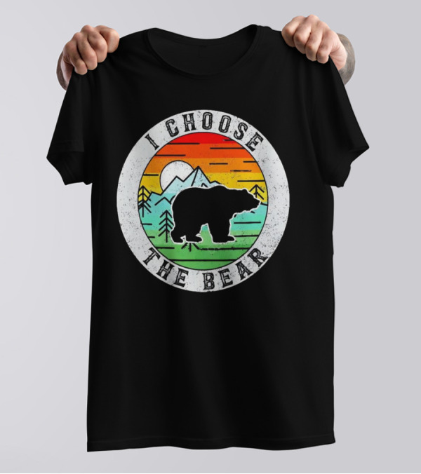 I Choose The Bear Vintage Sunset Mountains T-Shirt