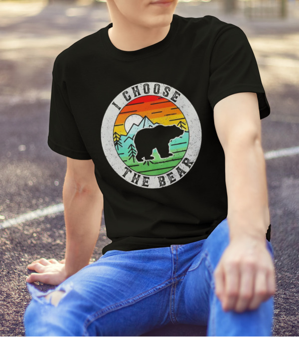 I Choose The Bear Vintage Sunset Mountains T-Shirt