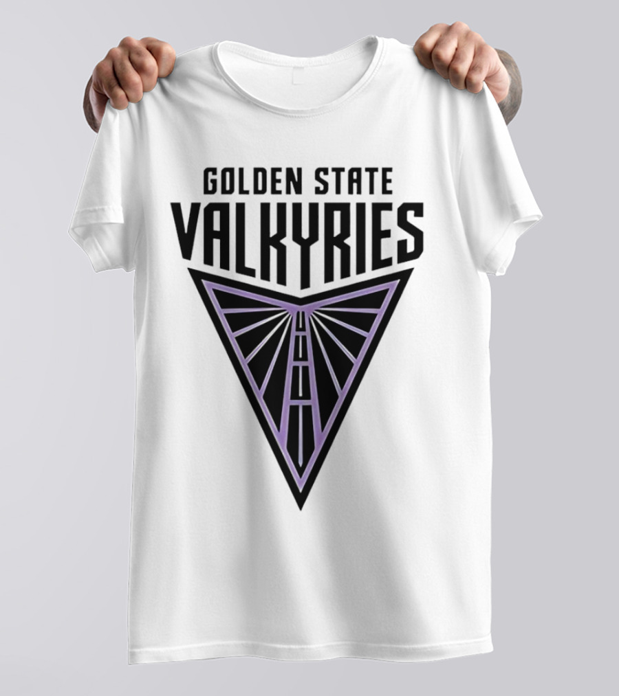 Golden State Valkyries Triangular Emblem In Black And Purple T-Shirt