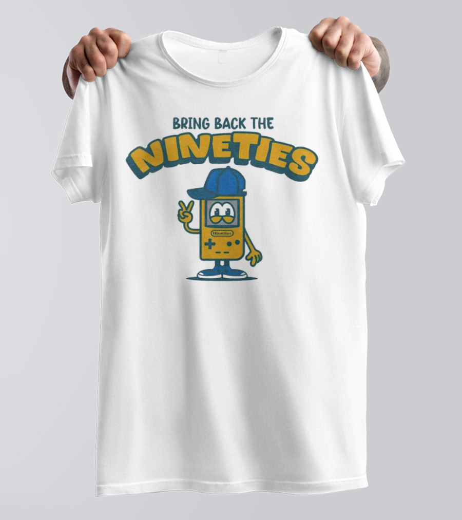 Bring Back The Nineties Nostalgia Cartoon Game Console With Cap T-Shirt