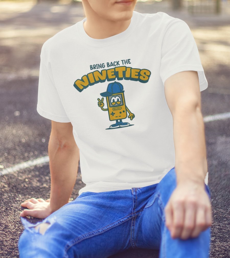Bring Back The Nineties Nostalgia Cartoon Game Console With Cap T-Shirt