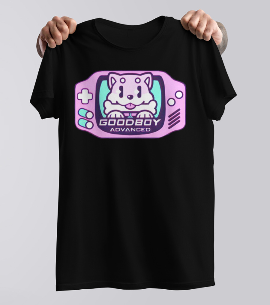 Goodboy Advanced Pastel Gaming Handheld Console Dog Character T-Shirt