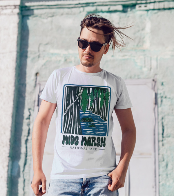 Mids Marsh National Park Forest River Scene T-Shirt