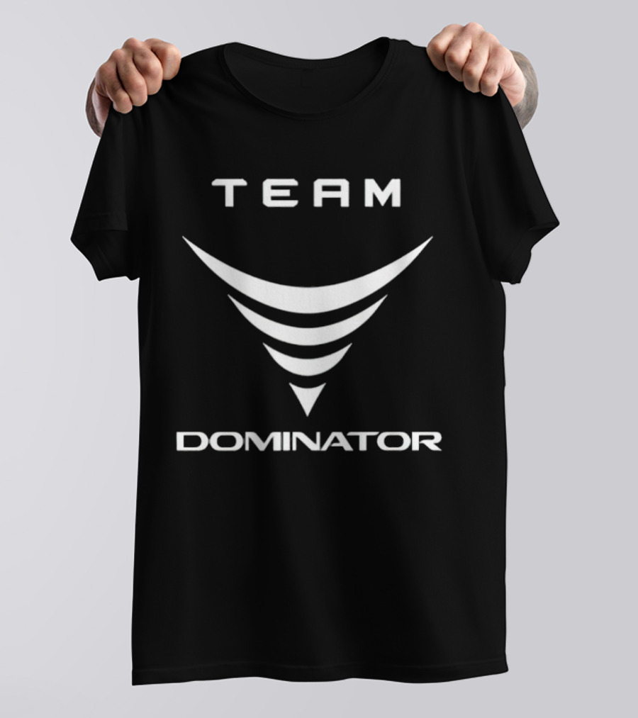 Team Dominator Curved Symbol Text T-Shirt