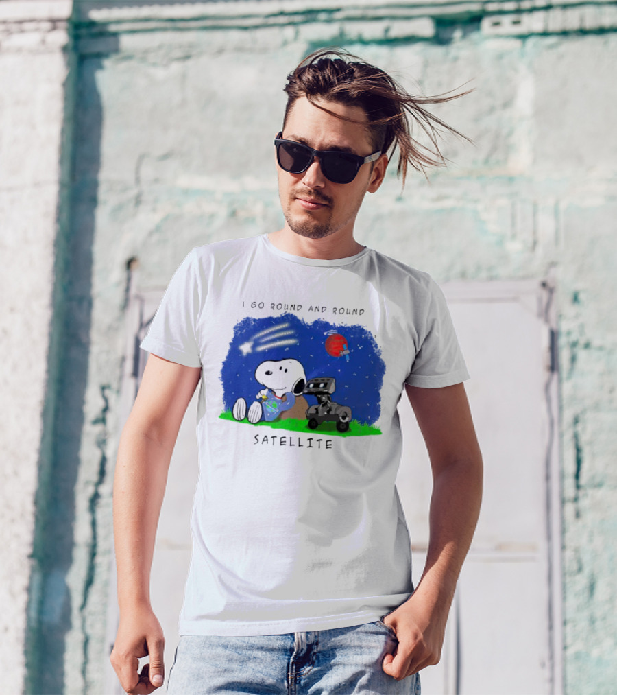 Snoopy I Go Round And Round Satellite Space Adventure T-Shirt