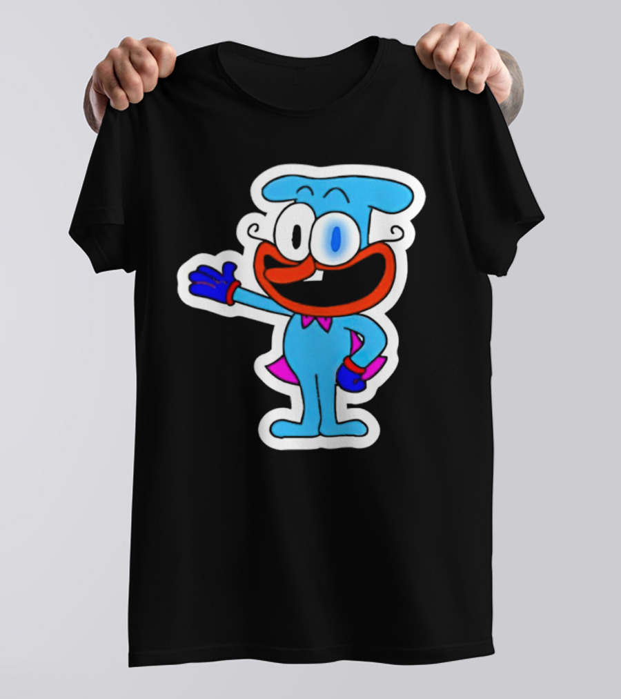The Doise Cartoon Character With Blue Outfit And Red Accent Detailing T-Shirt