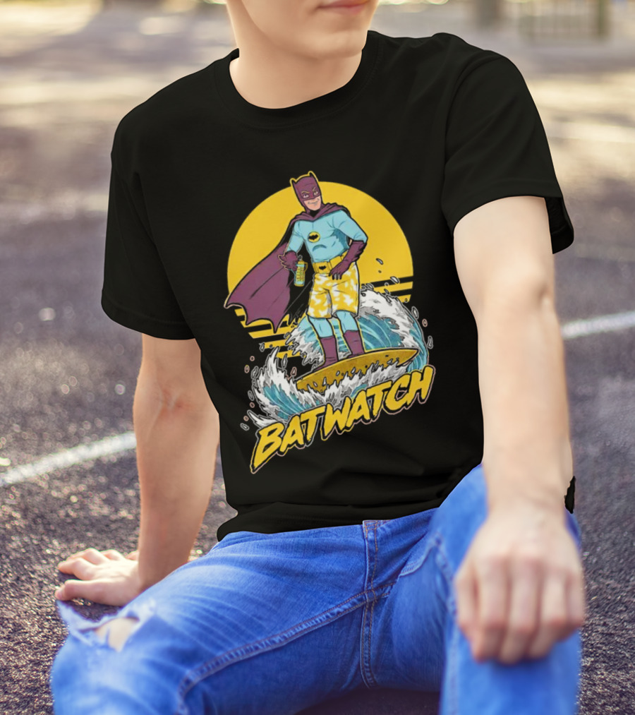Batwatch Batman Surfing Bat Beach Summer T-Shirt