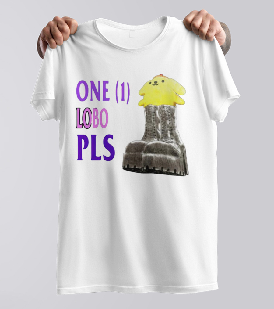 ONE (1) LOBO PLS Yellow Character Black Boots T-Shirt