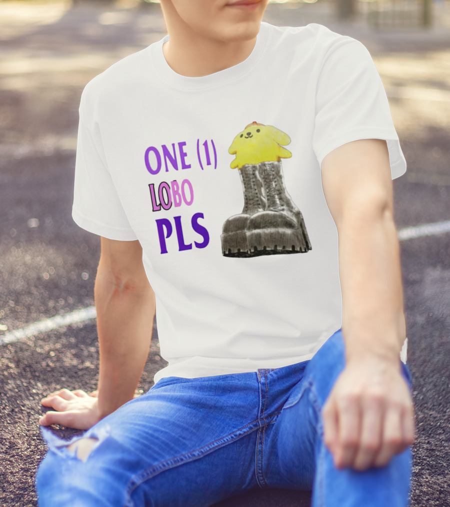 ONE (1) LOBO PLS Yellow Character Black Boots T-Shirt