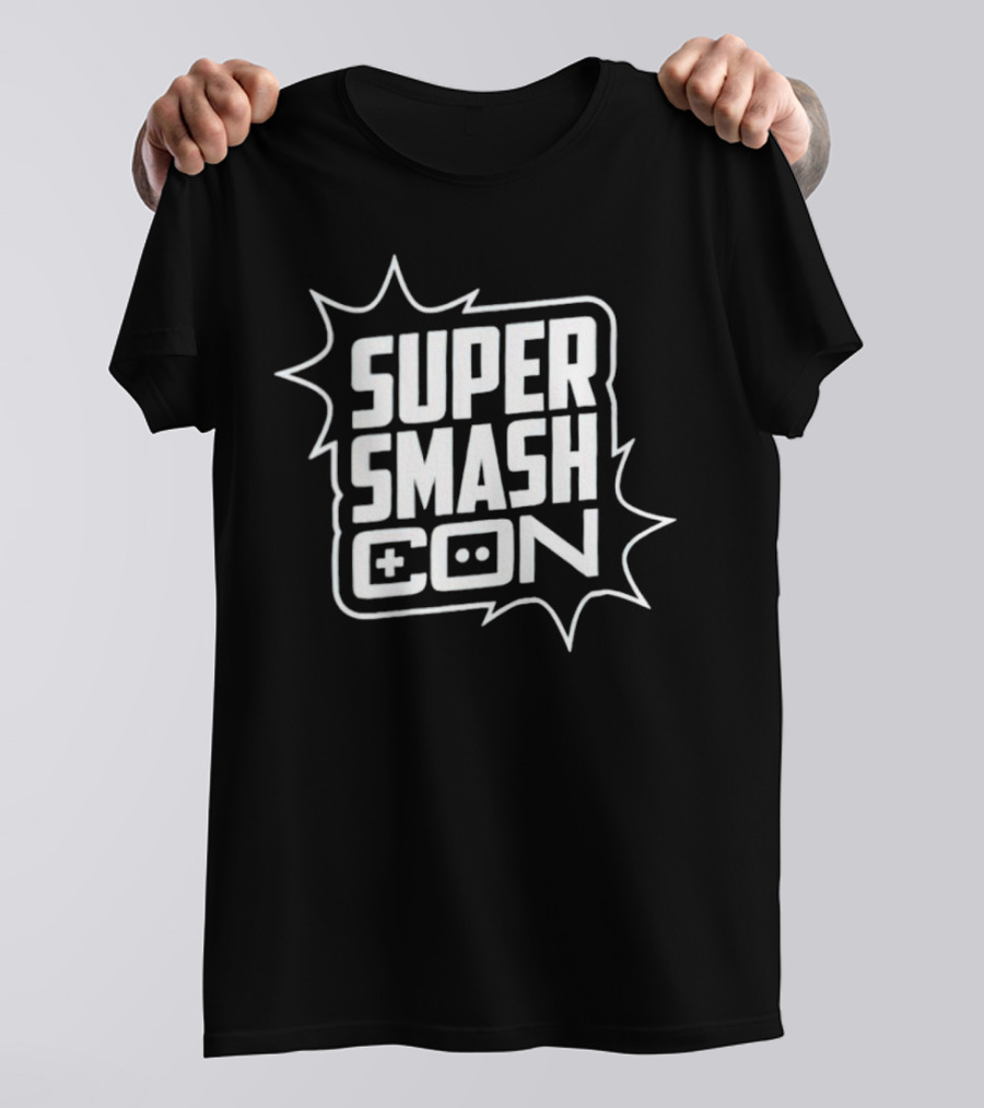 Super Smash Con Nintendo Game Controller Logo Burst T-Shirt
