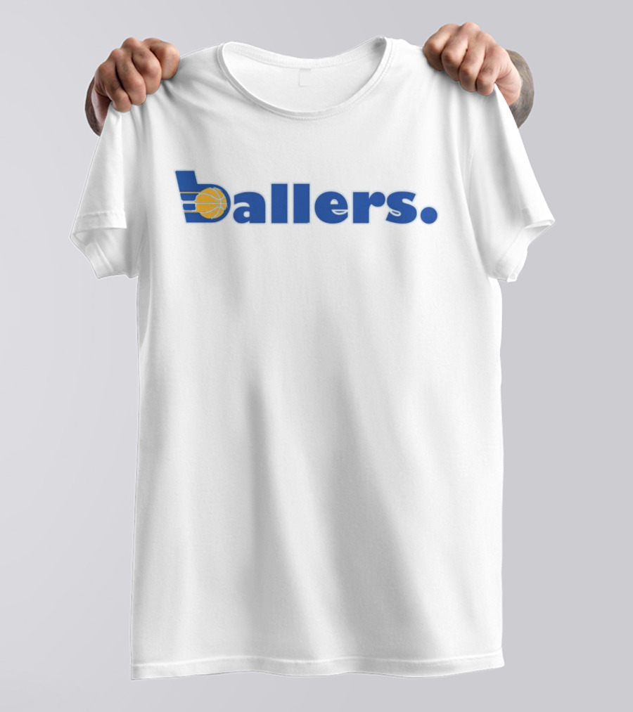 Indiana Pacers Ballers Basketball Logo-Inspired Playful T-Shirt