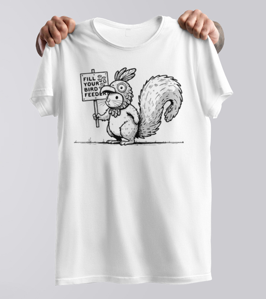 Fill Your Bird Feeder Squirrel Costume Bird Sign T-Shirt