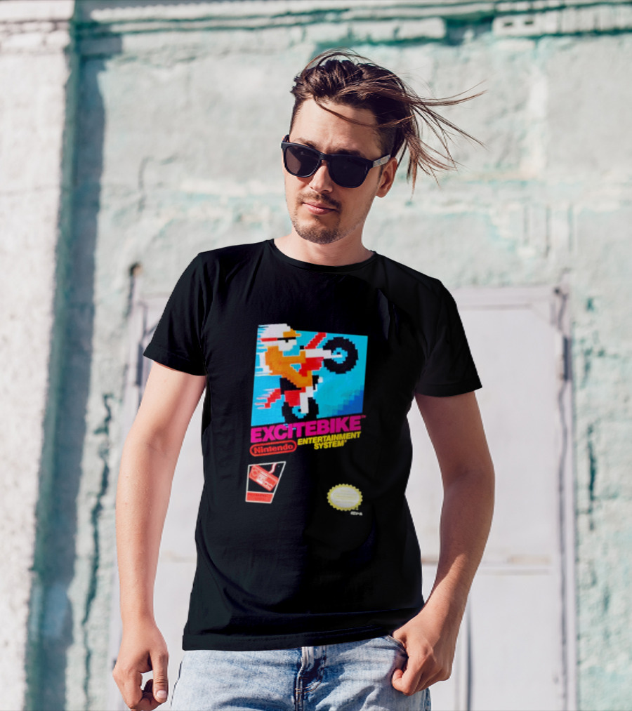 Nintendo Excitebike Entertainment System Classic Game Retro T-Shirt