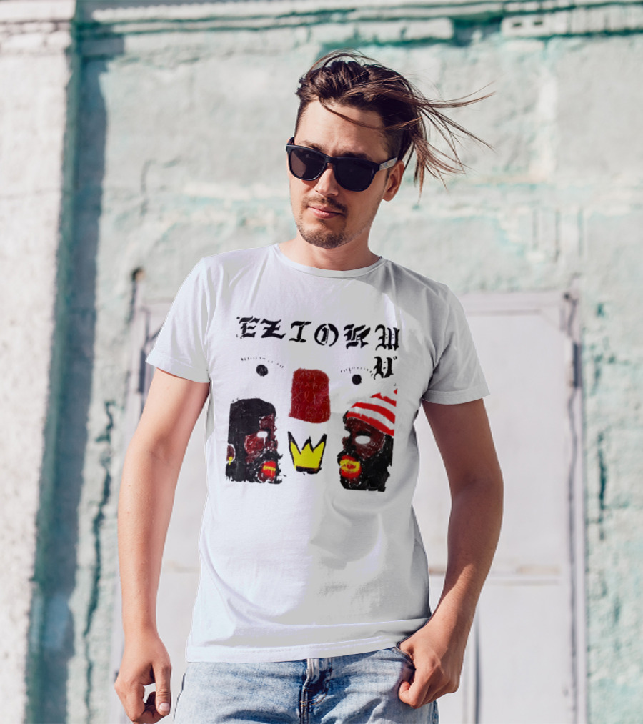 Eziokwu Mixtape Album Crowned Faces With Red Beanie And Glowing Accents T-Shirt