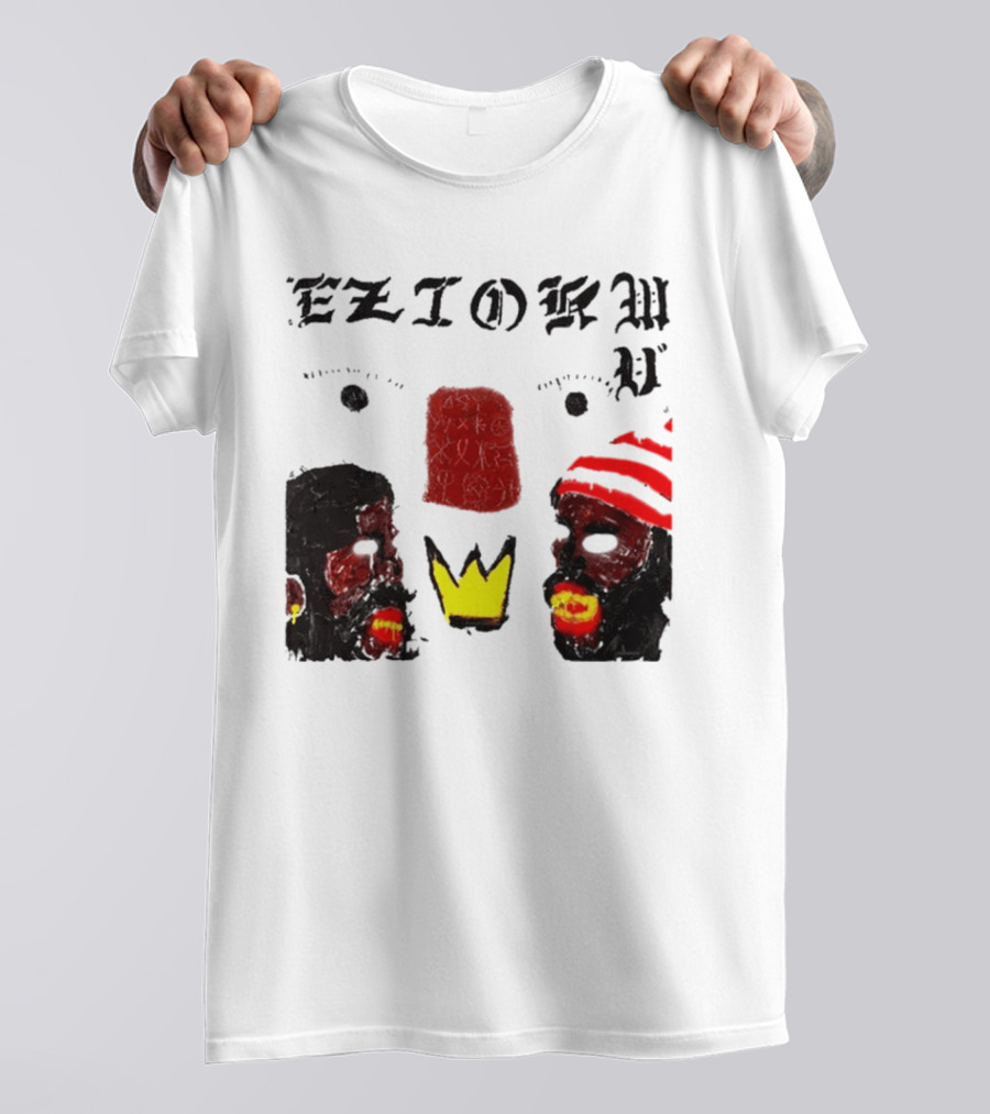 Eziokwu Mixtape Album Crowned Faces With Red Beanie And Glowing Accents T-Shirt
