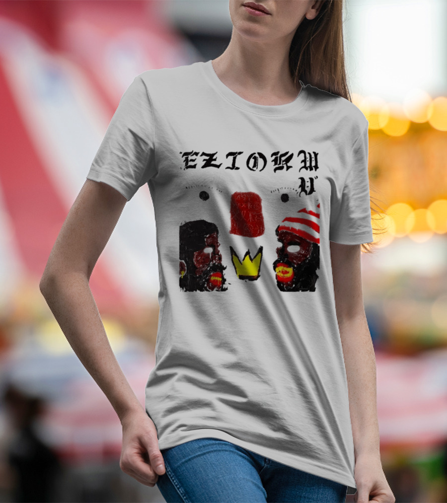 Eziokwu Mixtape Album Crowned Faces With Red Beanie And Glowing Accents T-Shirt
