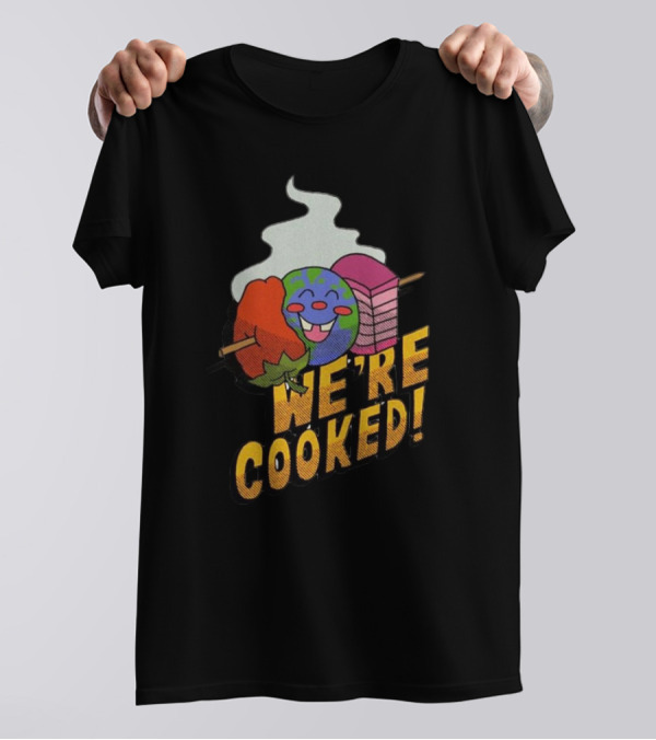 We're Cooked Earth Emoji BBQ T-Shirt