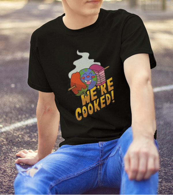 We're Cooked Earth Emoji BBQ T-Shirt