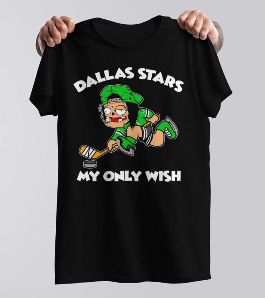 Dallas Stars My Only Wish Hockey Cartoon Character T-Shirt