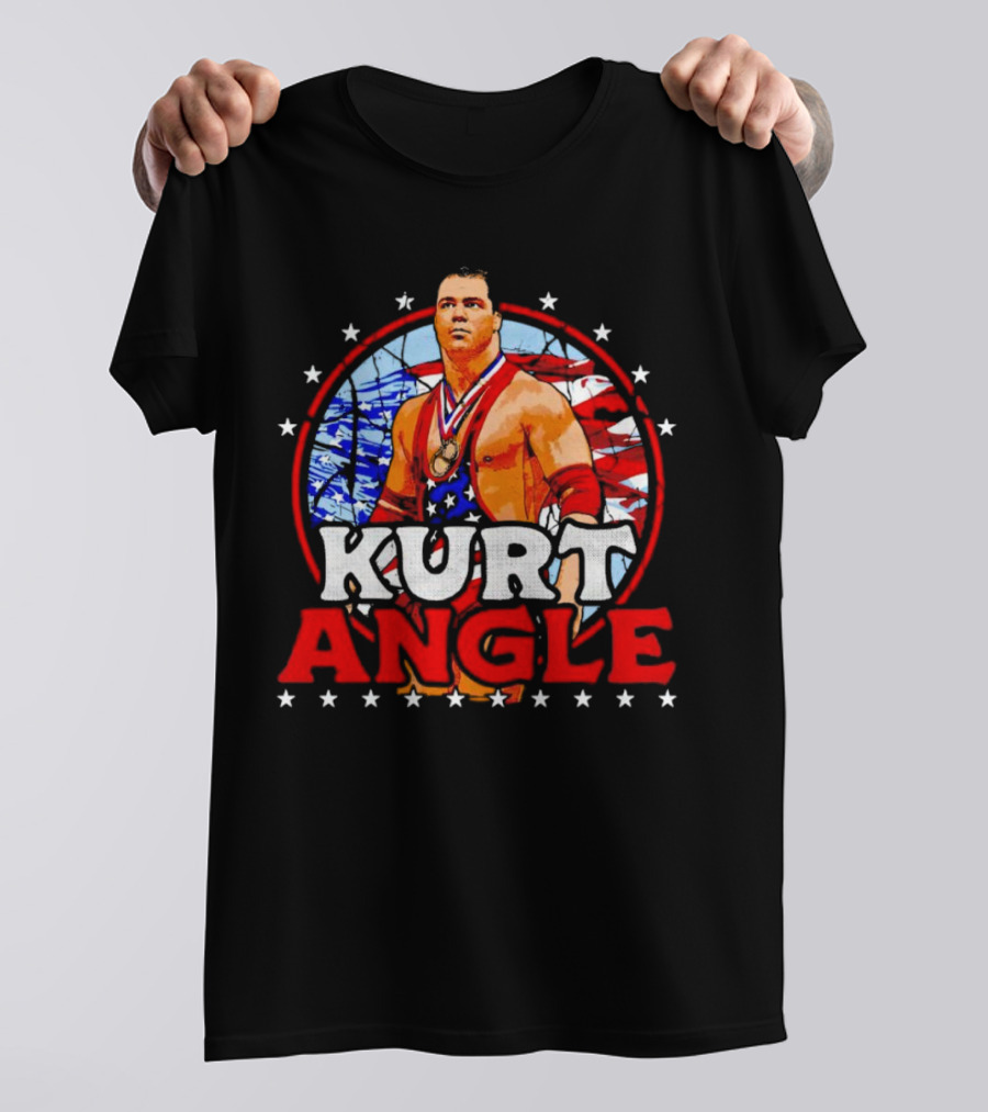 Kurt Angle Patriotic Stars And Stripes Wrestling T-Shirt