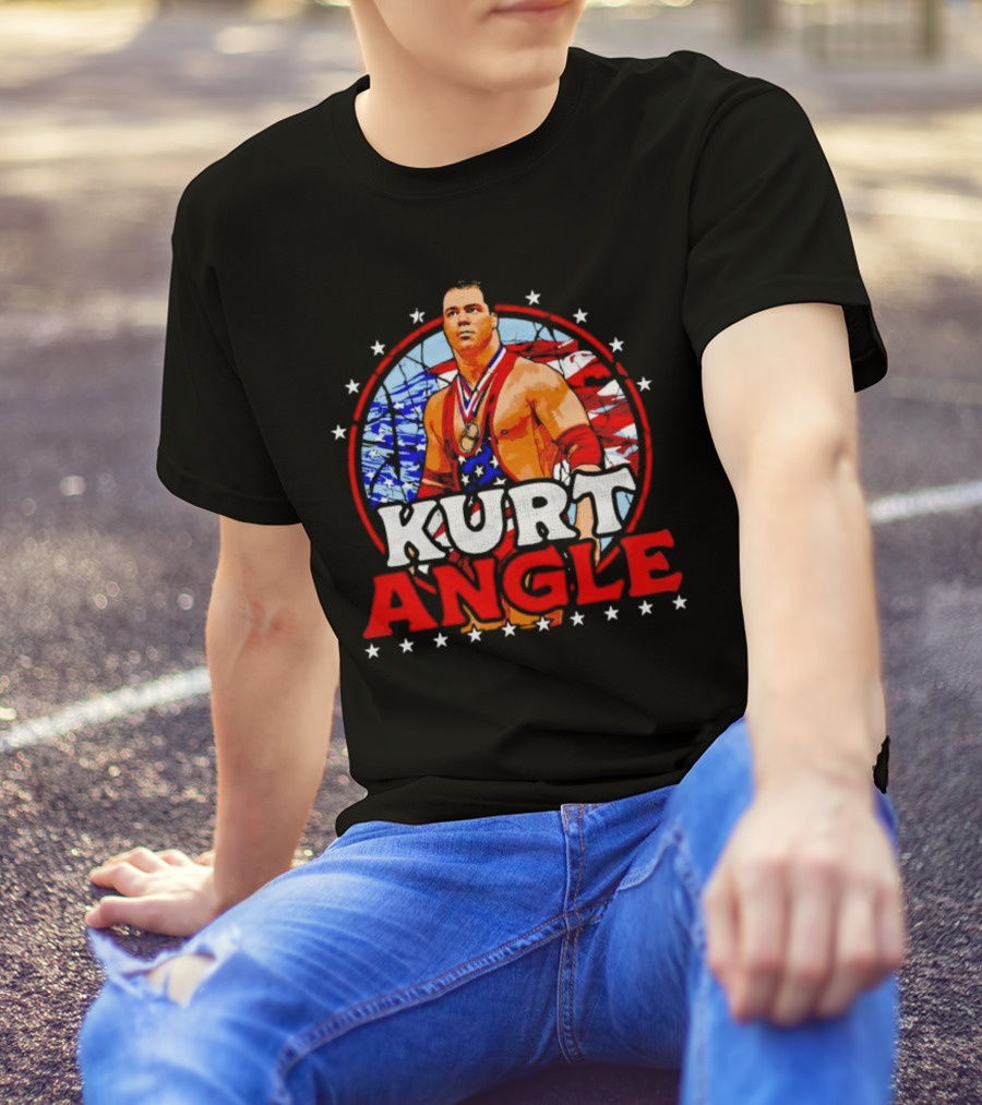 Kurt Angle Patriotic Stars And Stripes Wrestling T-Shirt