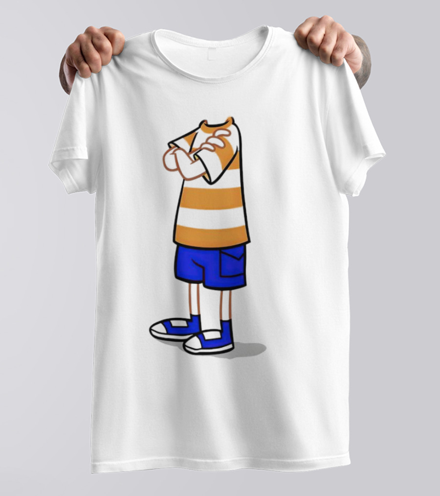 Phineas Ferb Cartoon Style Stun Body Outfit Blue Shorts T-Shirt