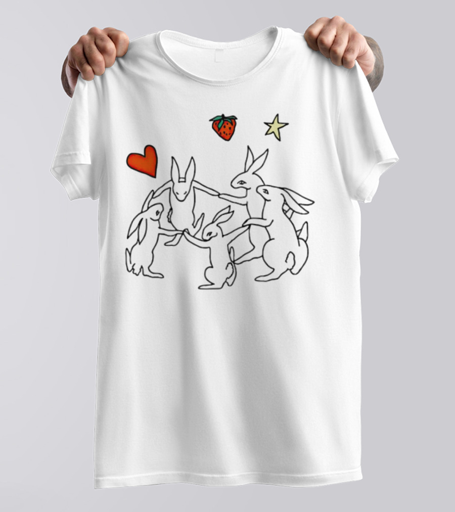 Witch Shit Bunny Circle With Heart Star And Strawberry T-Shirt